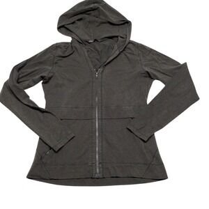 Nau Women Charcoal Gray Full Zip Up Hoodie Lightweight Performance Jacket Small
